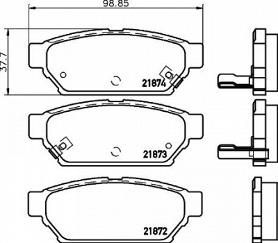 HELLA PAGID 8db355016701 -  Комплект тормозных колодок, дисковый тормоз